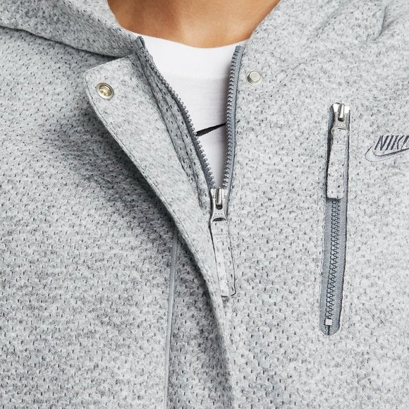 Nike Forward hooded Bomber Jacket Women's Oversized sz XL gray grey DQ6667-077 - Picture 3 of 6